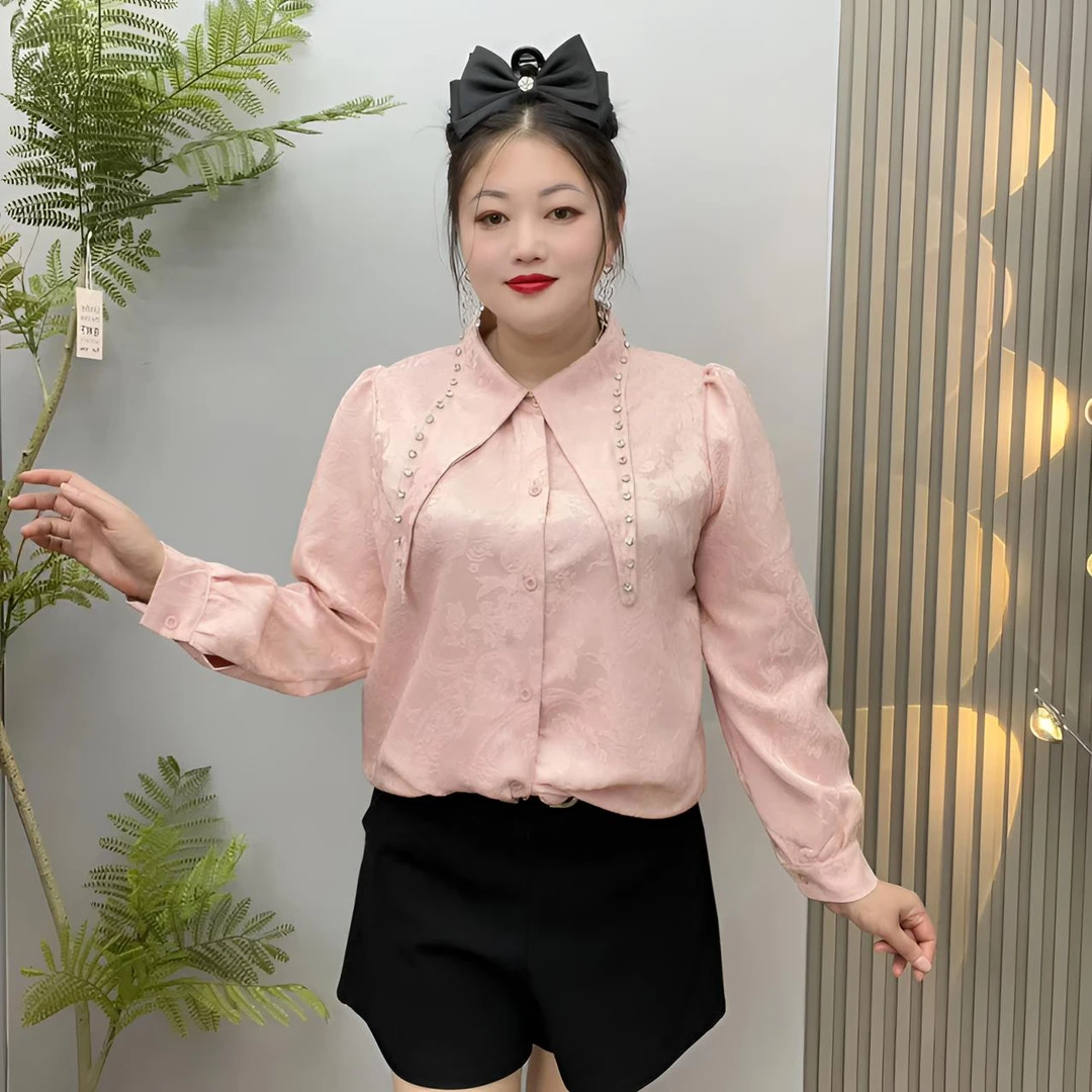 春季新款开衫气质复古欧式衬衫显瘦百搭休闲轻奢女士长袖衬衣时尚