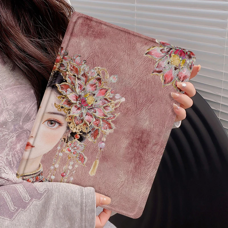 复古花旦iPad11平板保护壳air7新中式pro全包防摔mini6带笔槽新款