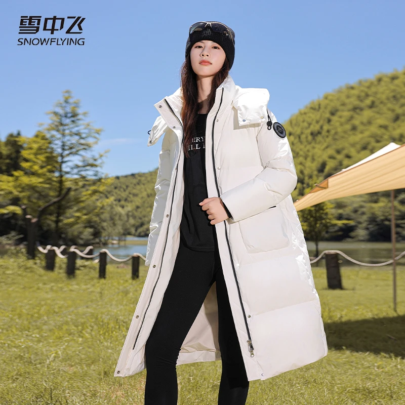 【商城同款新品】雪中飞新款长款女士连帽保暖羽绒服X40148066F