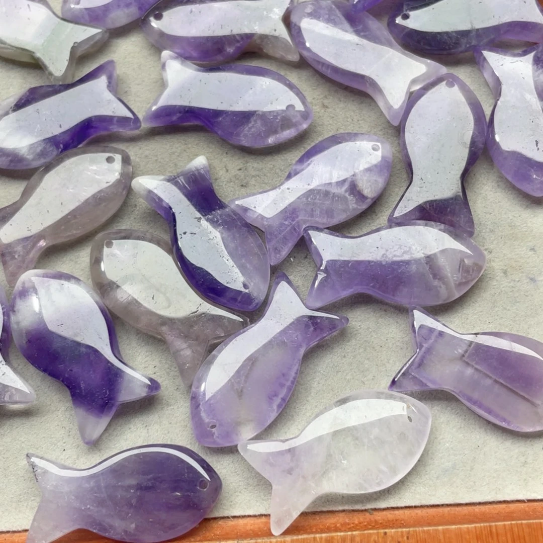 玛瑙/玉髓合金珠宝半成品一个20x40mm紫水晶吊坠