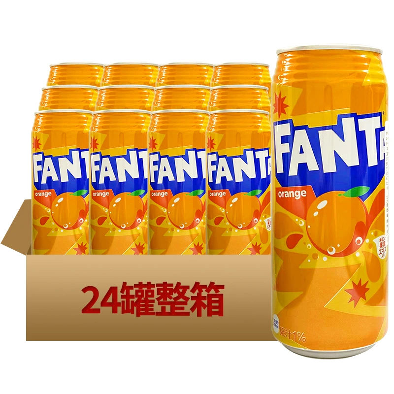12瓶日本进口fanta芬达橙味汽水500ml大罐装橙汁饮品果味碳酸饮料
