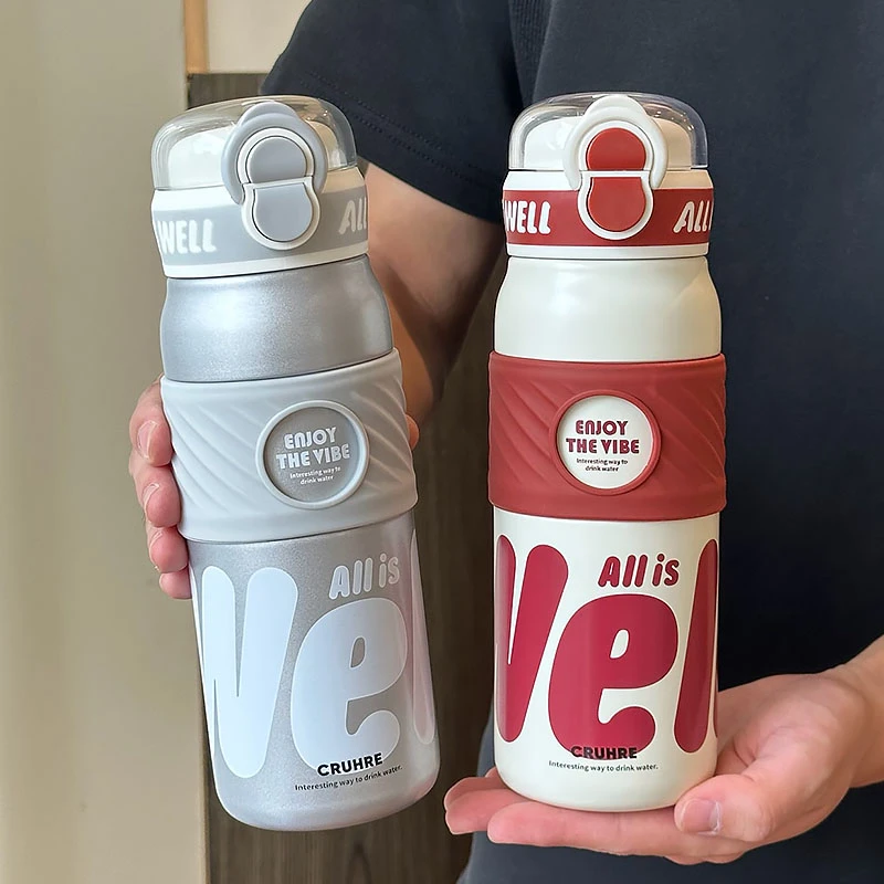 WELL双饮保温杯ins创意潮流水杯学生出门便携大容量高颜值咖啡杯