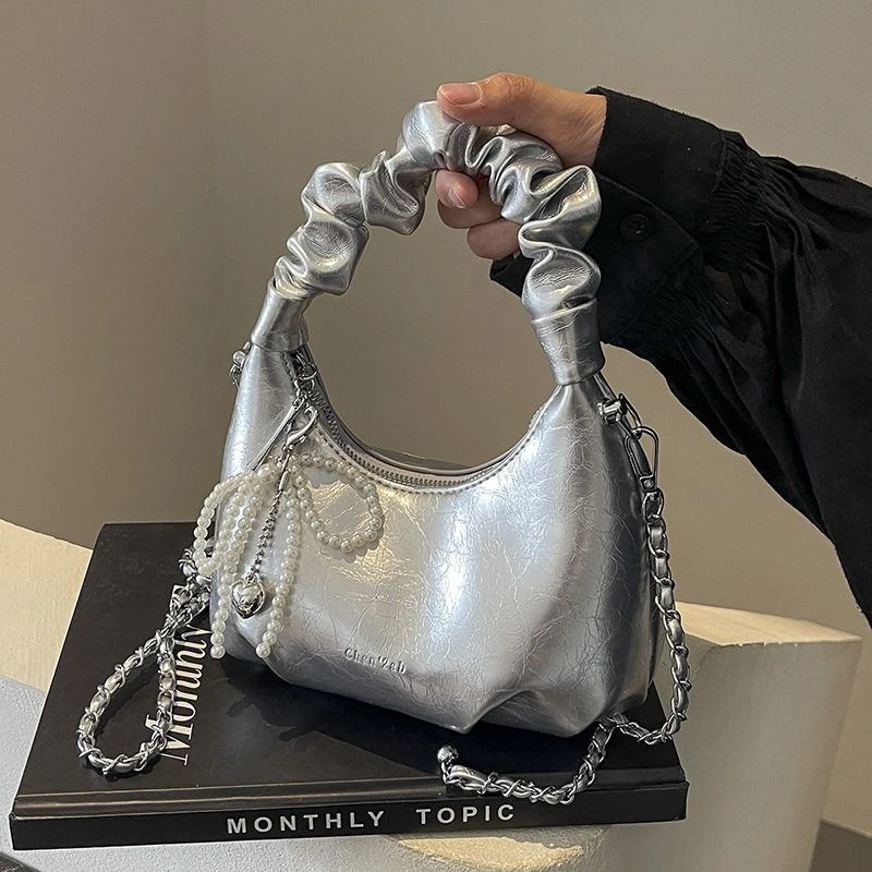 韩版软皮手提这周云朵包女2025新款洋气质感斜挎百搭女包单肩包