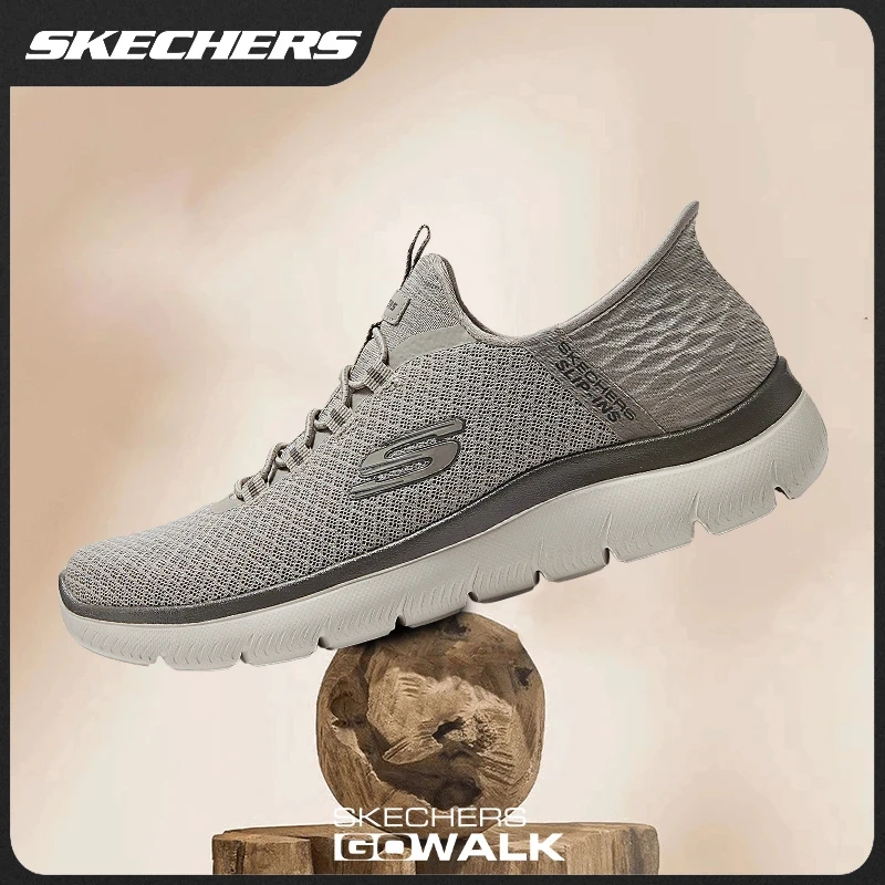 斯凯奇闪穿鞋男鞋舒适耐磨运动鞋轻便透气一脚蹬时尚休闲鞋232457