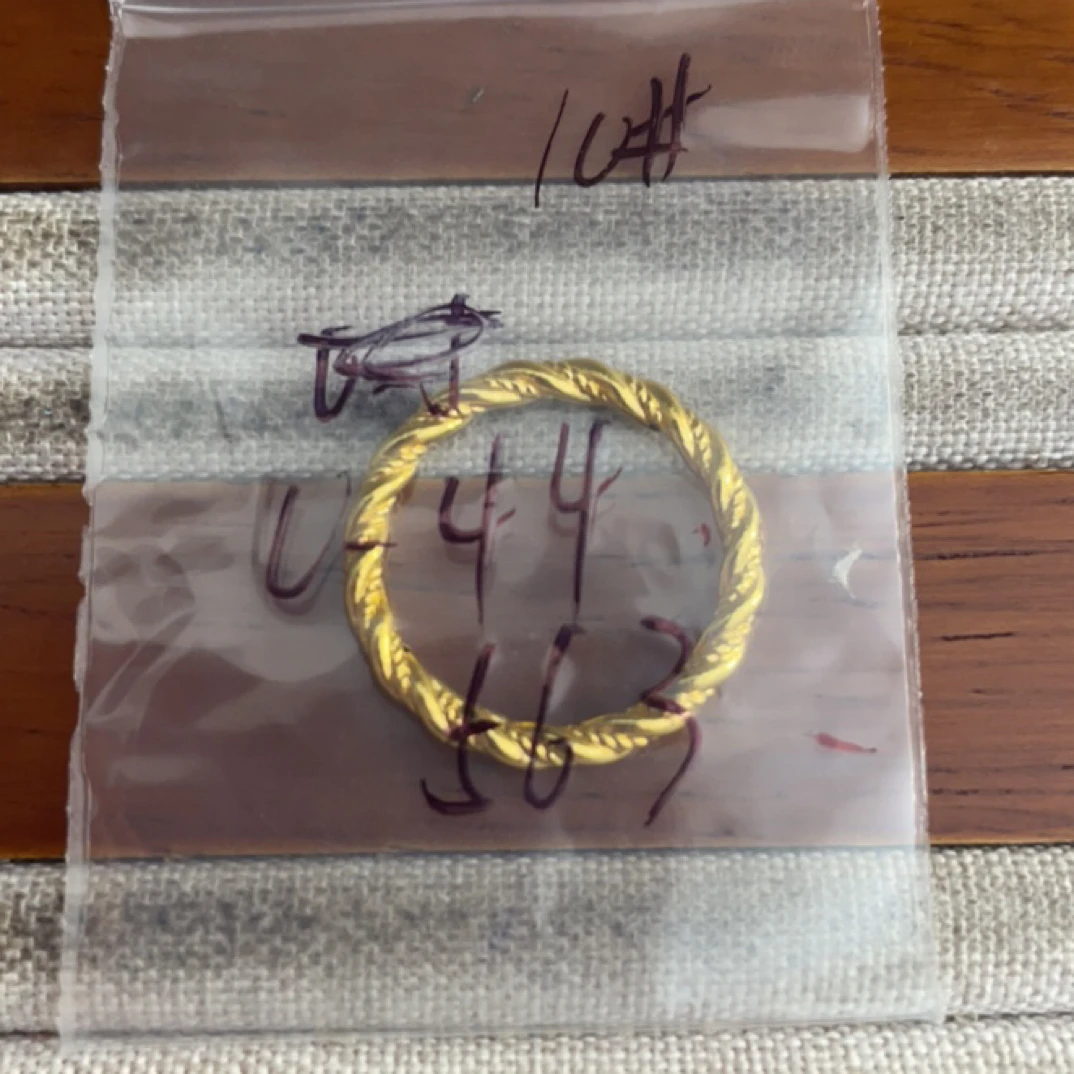 A0克重0.44 10号 麻花戒指 足金999