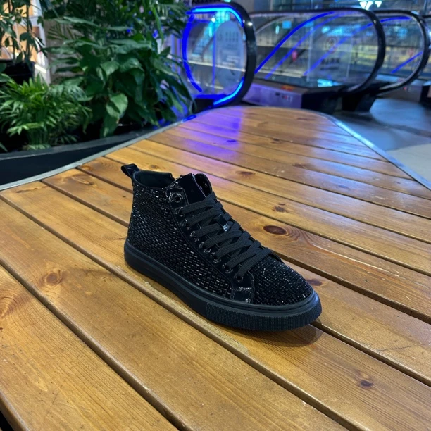 2627-39青春潮流平跟拼色板鞋高帮休闲鞋冬季中国风春秋