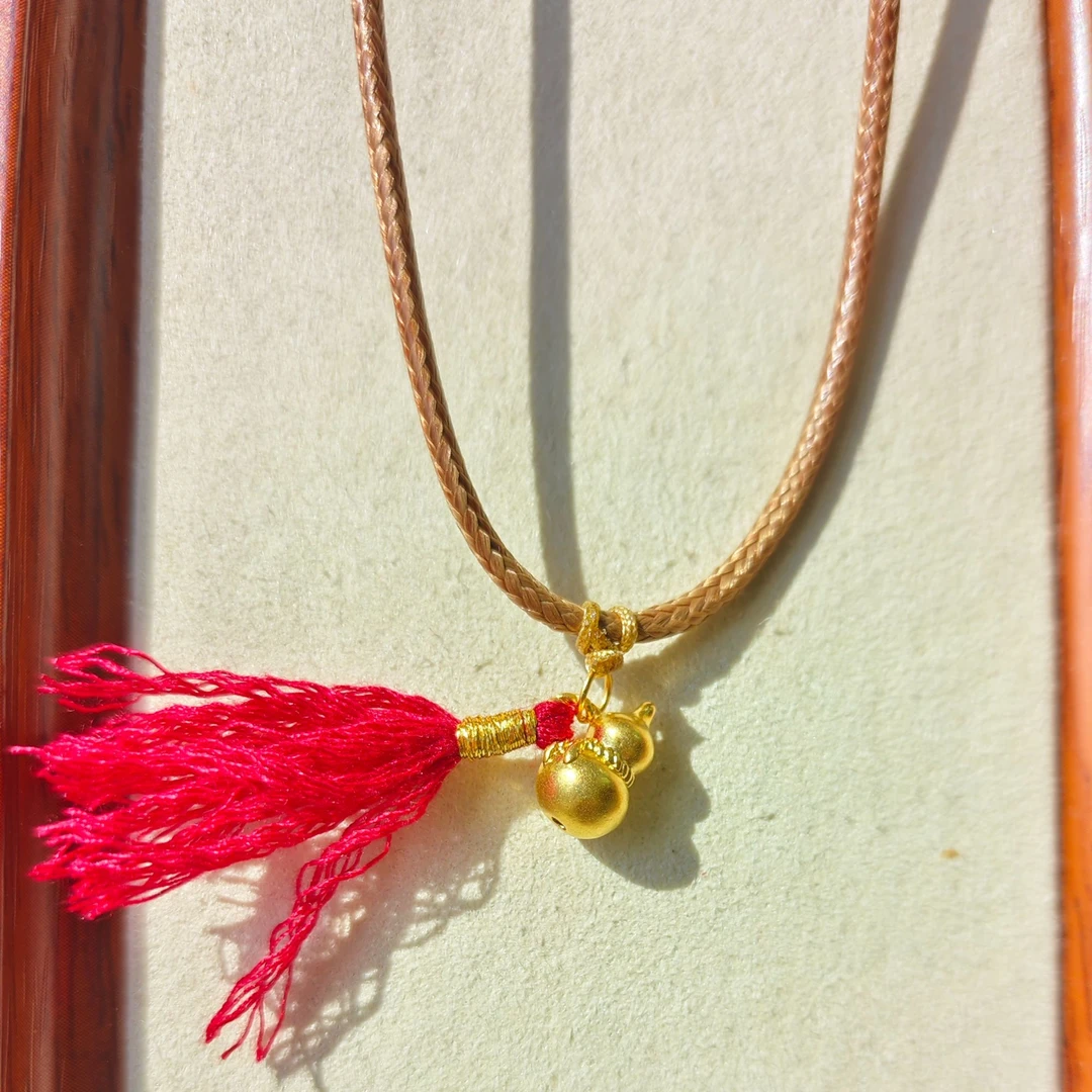 足金999 葫芦红绳配件 情人节礼物（赠合金手绳+编绳）精品