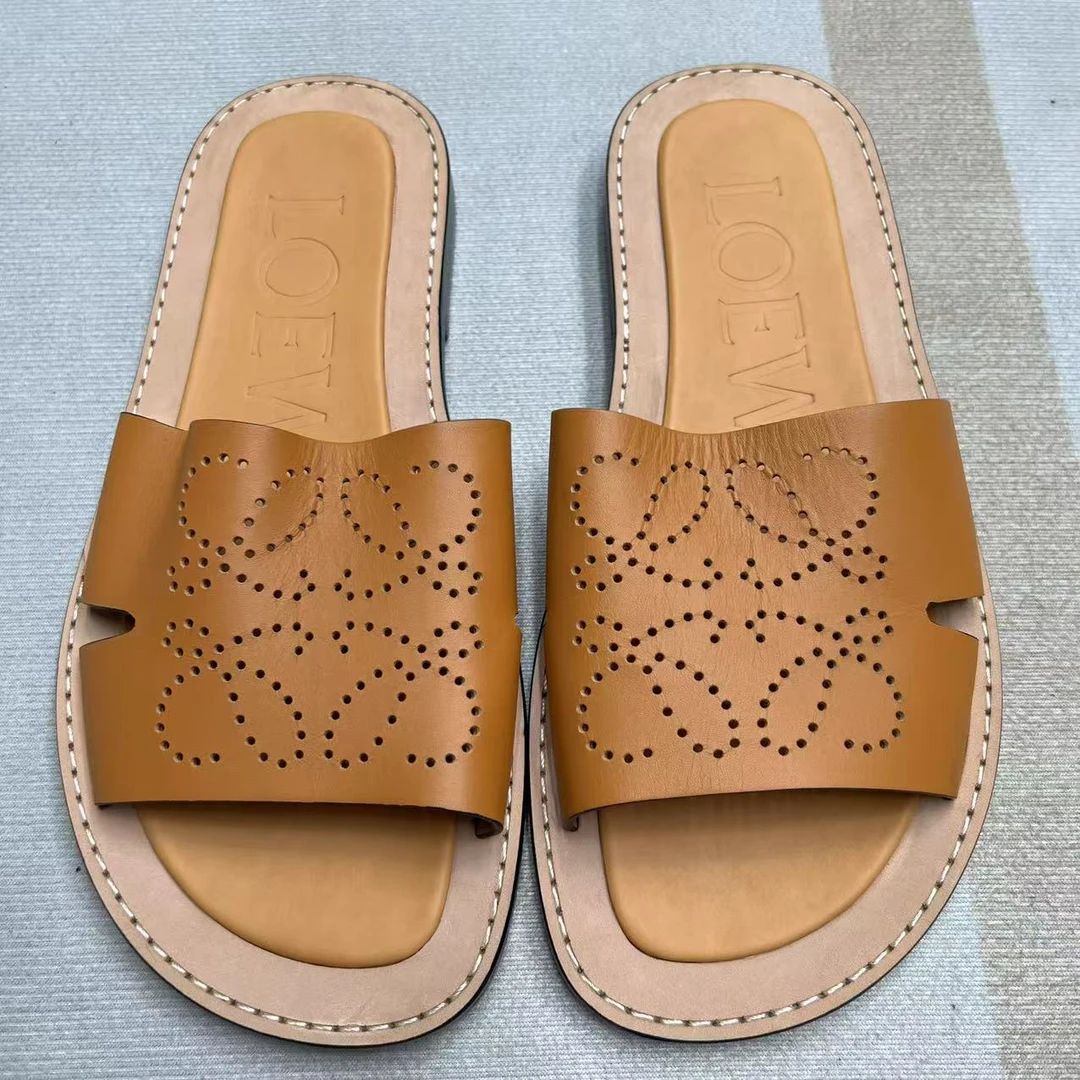 未使用 LOEWE/罗意威 一字型胶粘鞋平底夏季防滑42