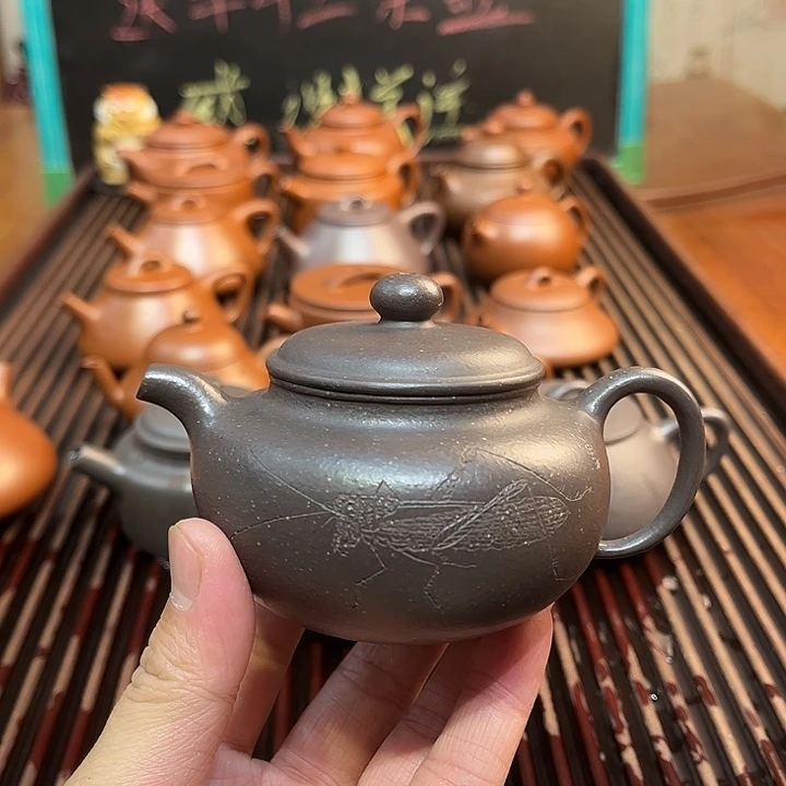 紫砂茶壶大水潭天青仿古200cc