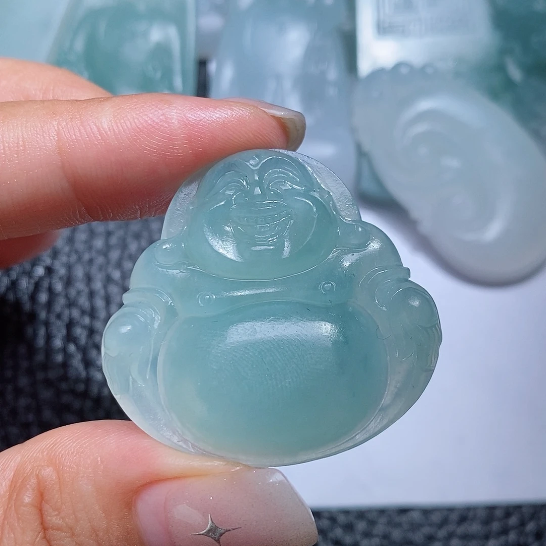 定制翡翠未镶嵌毛货付款后确认抛光