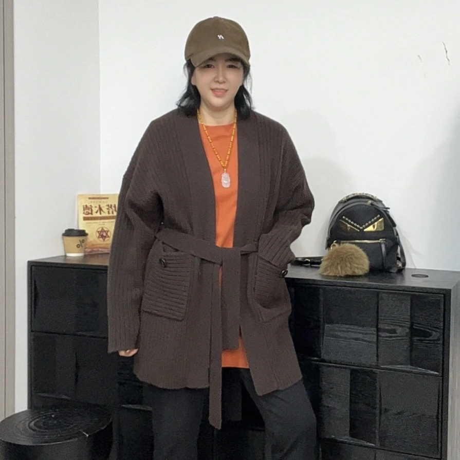 欧货2025秋季新款时尚百搭宽松长袖纯色羊毛针织开衫毛衣