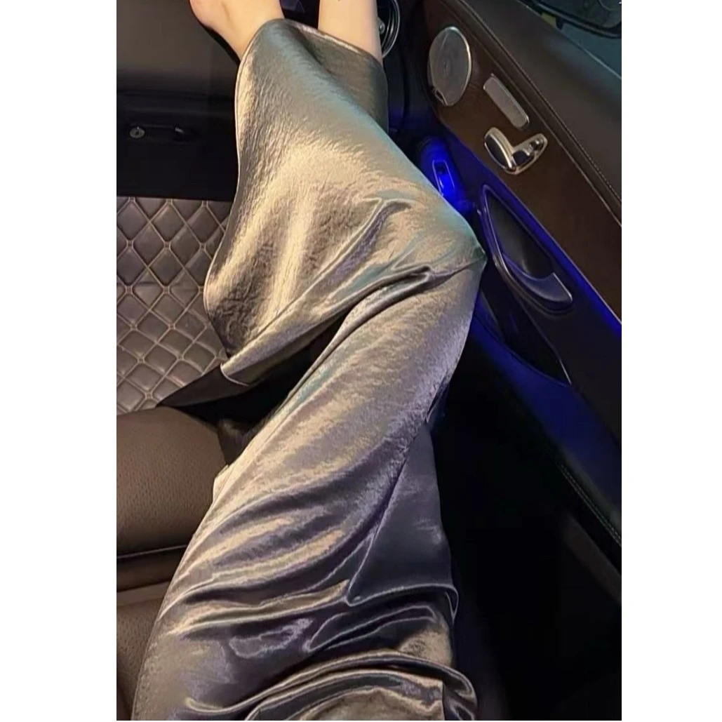 福利【2个裙长】南韩人鱼姬缎面的优雅大摆半身裙松紧带有拉链