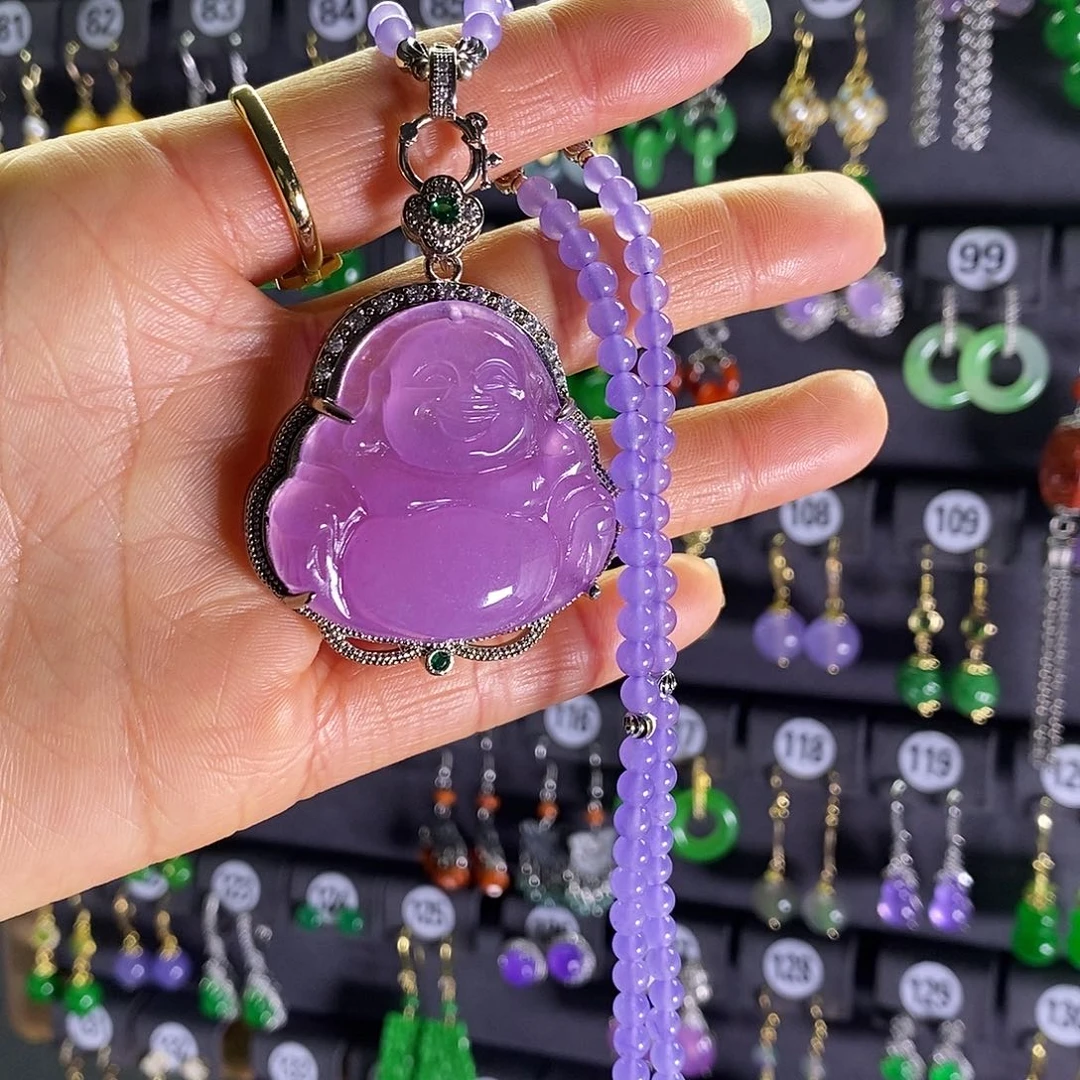 银S925镶嵌翡翠耳饰吊坠04