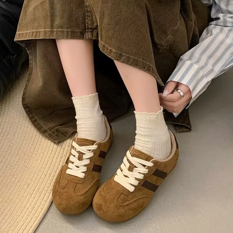 春季新款韩版时尚百搭休闲拼色德训鞋女