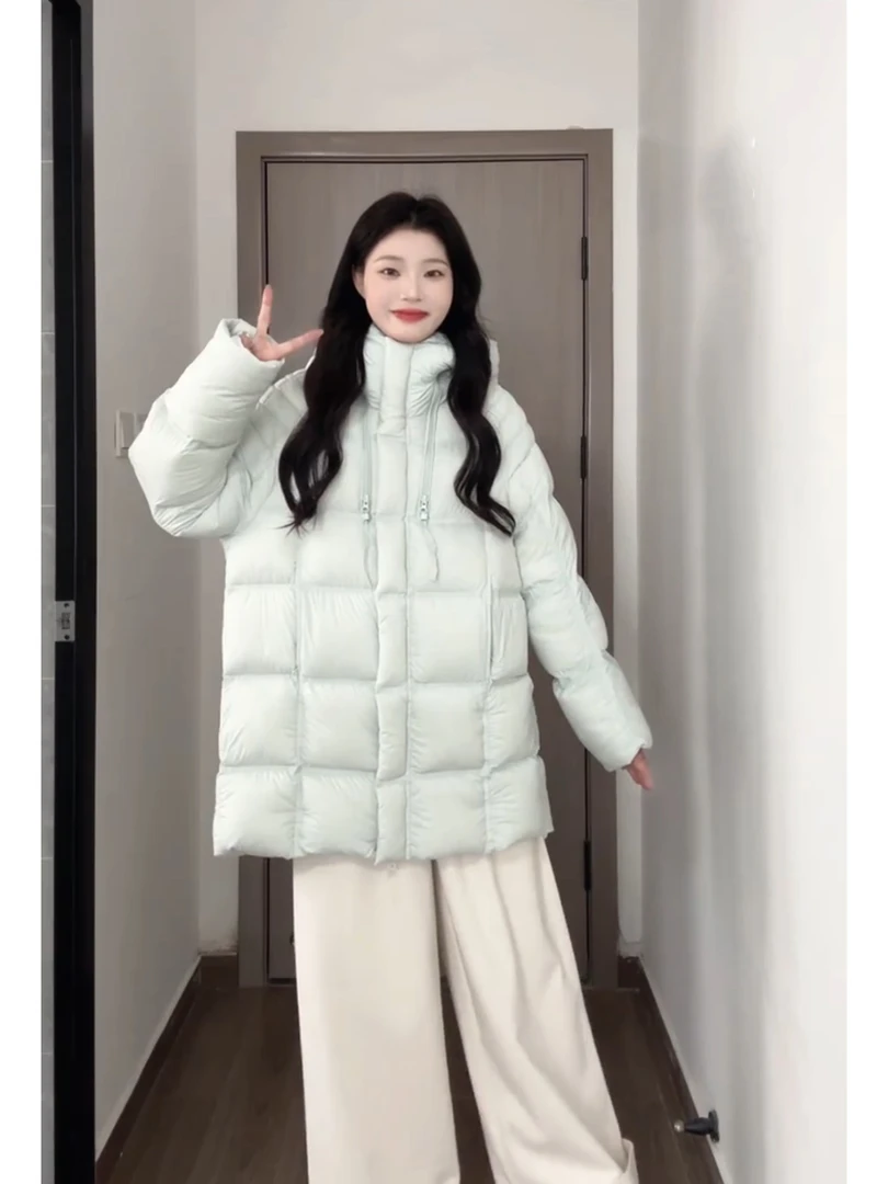 高充绒量保暖巨好看的加厚面包服女2026冬季款版型好看中长款棉服