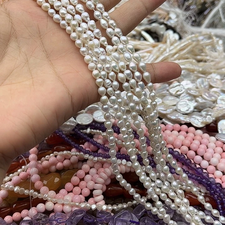 玛瑙/玉髓未镶嵌珠宝半成品一条4.5mm左右珍珠