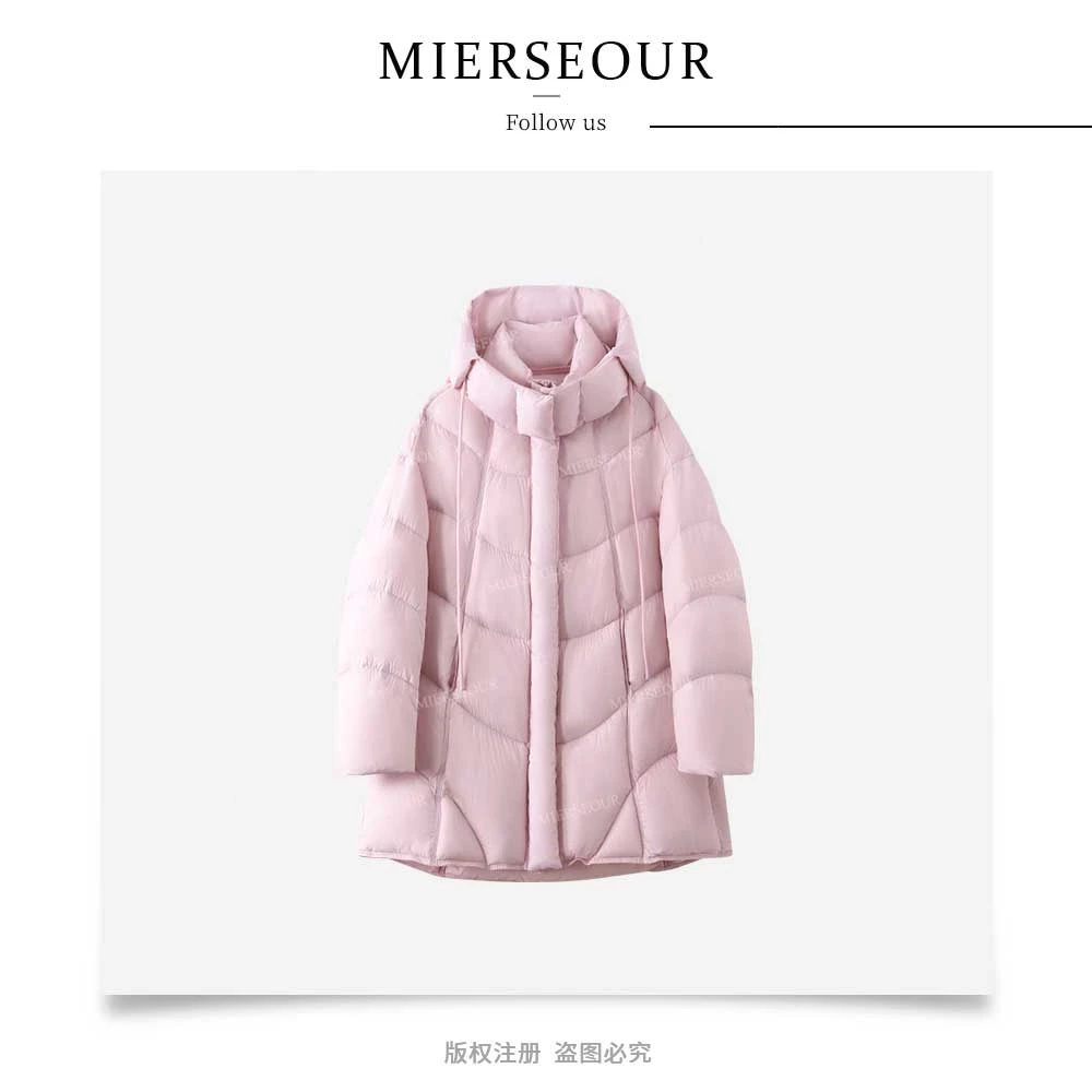 【温暖90鸭】超轻大牌风高工艺加厚中长款羽绒服外套12519