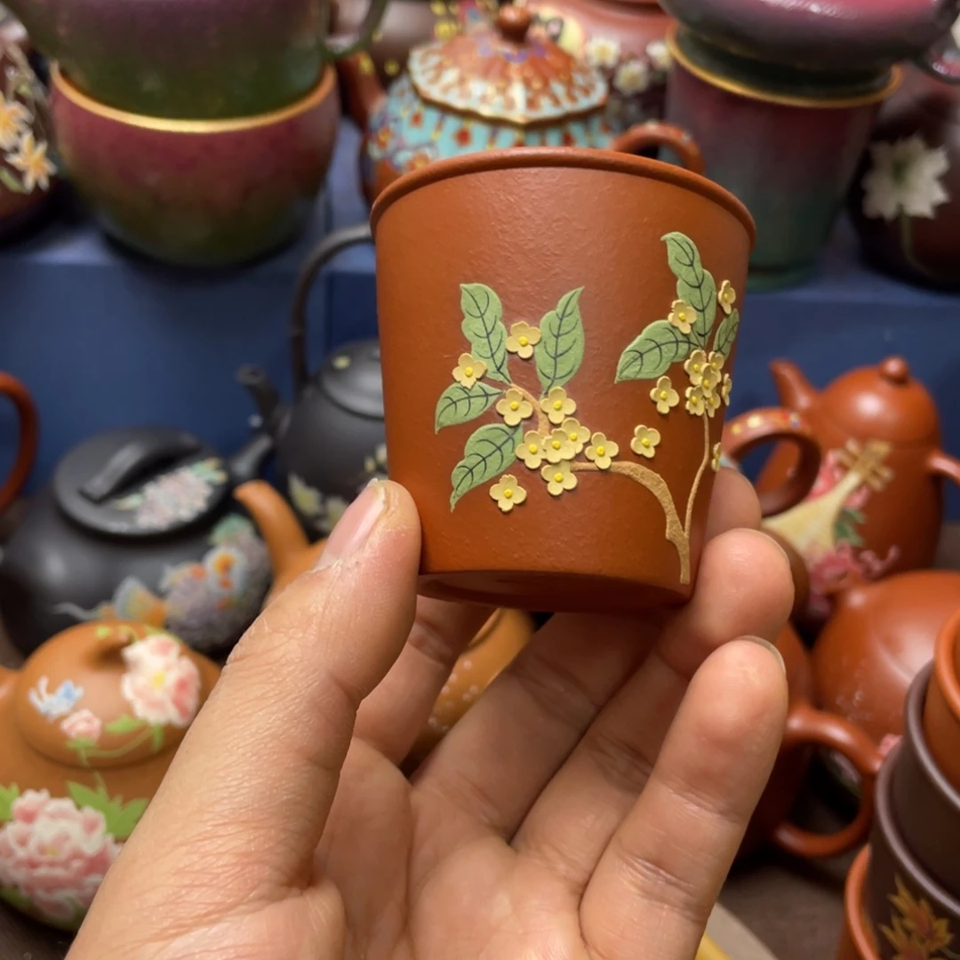 茶杯红泥紫砂主人杯80cc