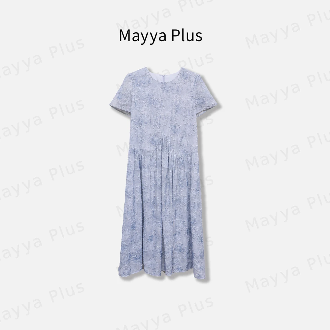 【遇见夏天】Mayya Plus麦芽定制轻奢时尚百搭短袖连衣裙子32526820