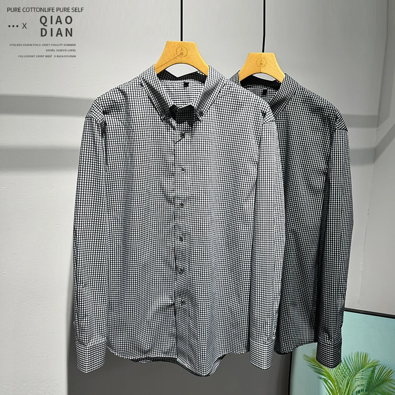 潮流拼接百搭设计感宽松舒适翻领外套春季休闲商务个性长袖衬衫男