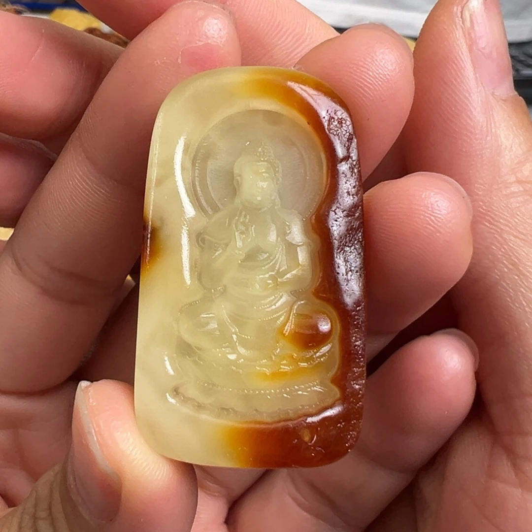 蜜蜡未镶嵌裸石阿弥陀佛