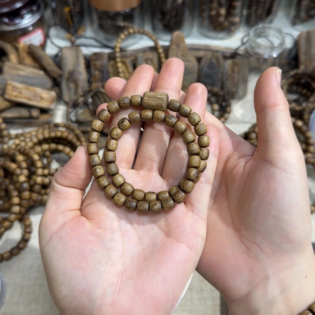 沉香手串奇楠沉香白奇金丝油7mm8.3克