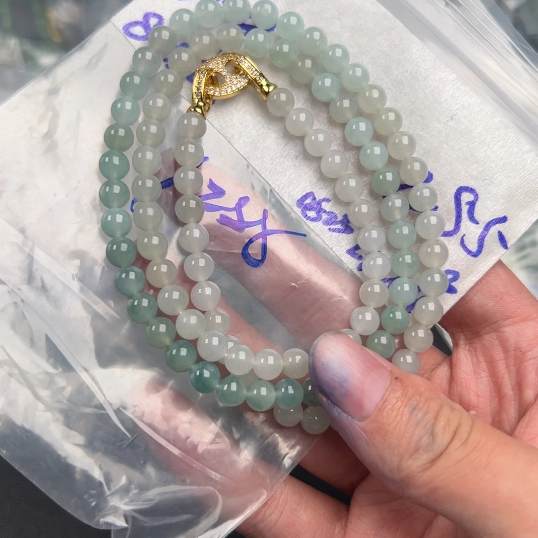 我***财翡翠未镶嵌手链缅甸翡翠