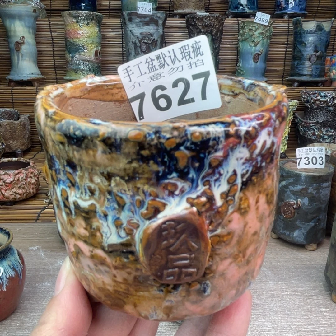 手工花盆默认瑕疵完美者勿拍