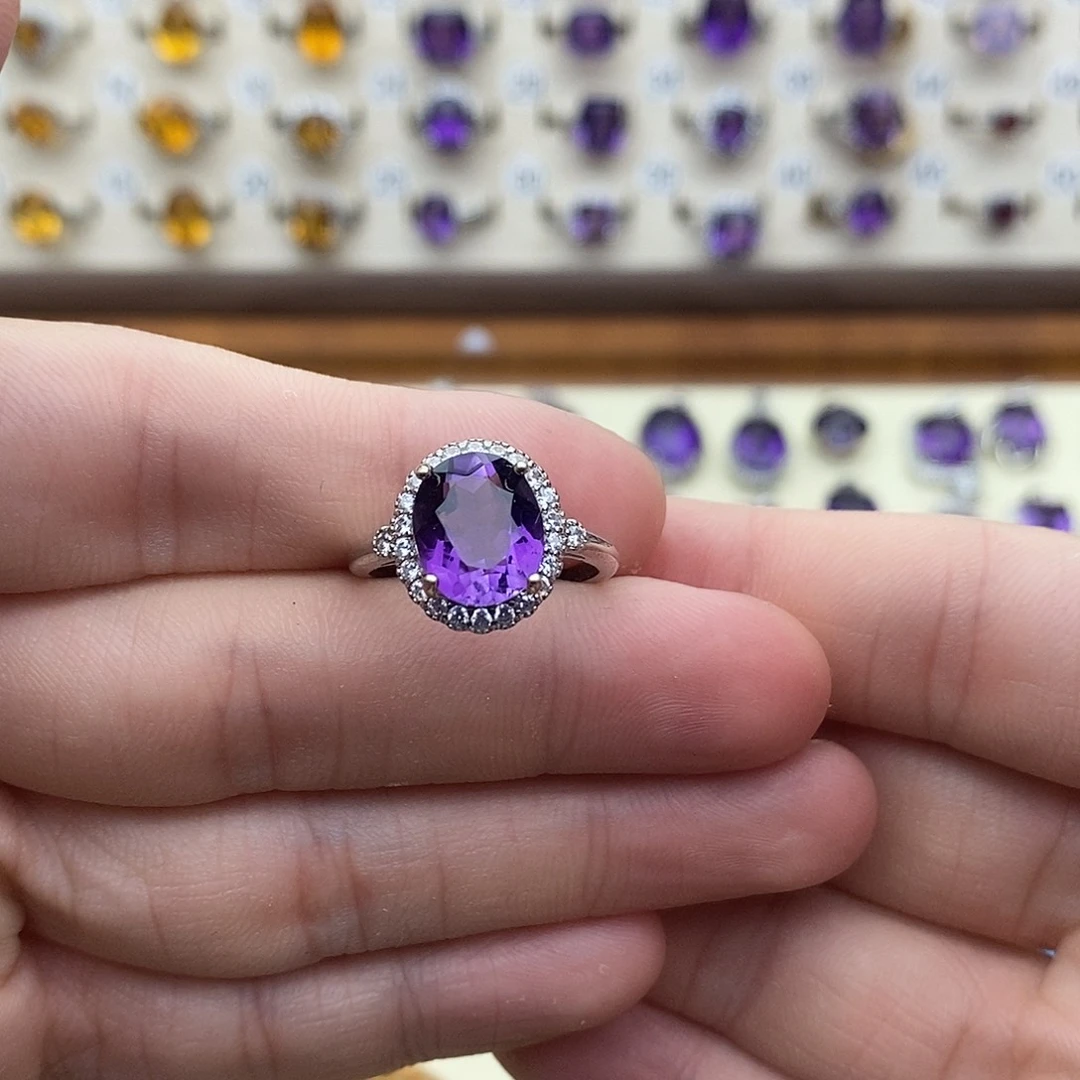 紫晶珠宝半成品银S925镶嵌