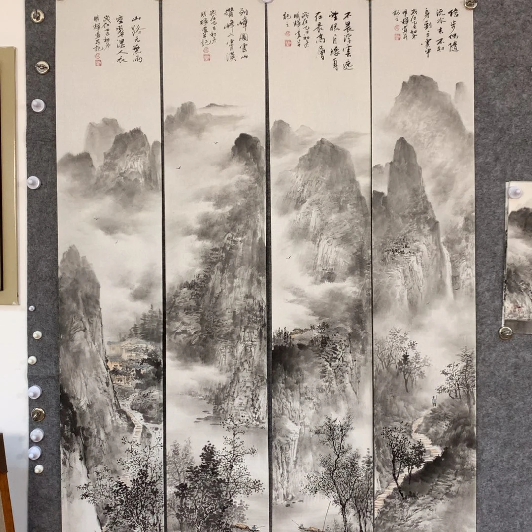 3***8国画山水作品写意