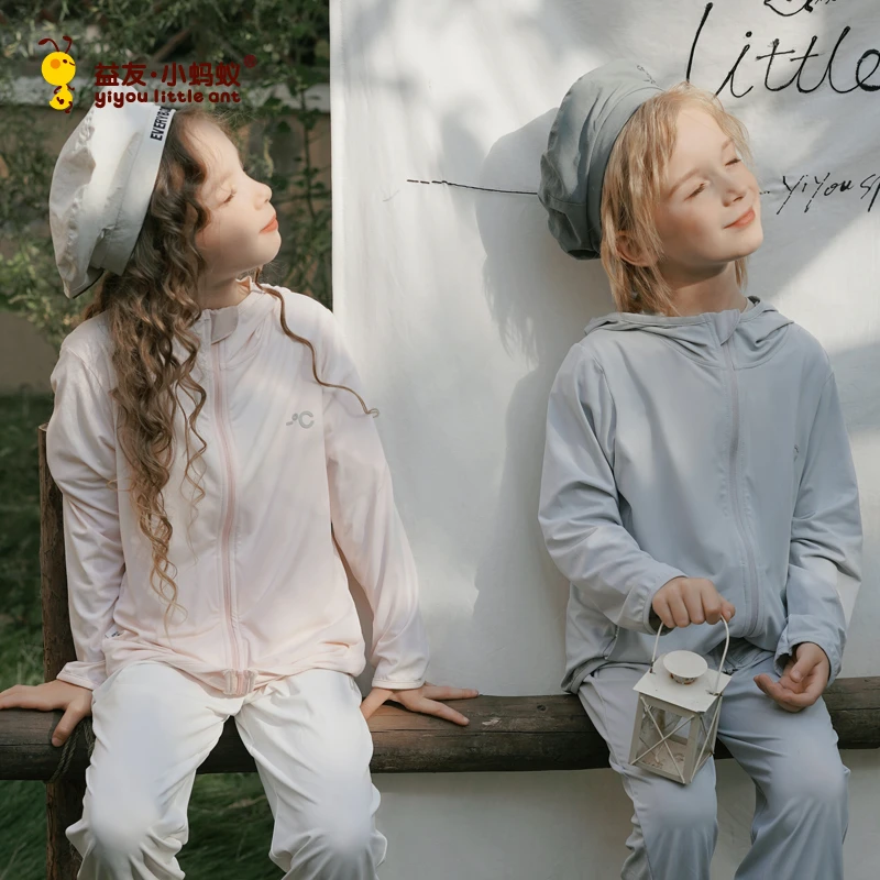 冰皮衣夏季儿童连帽防晒衣透气冰凉感速干运动轻薄皮肤衣外套