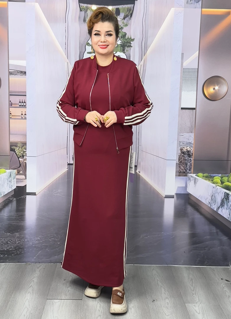 休闲运动套装显瘦冬季长袖加厚黑色女士日常中长款(A18)