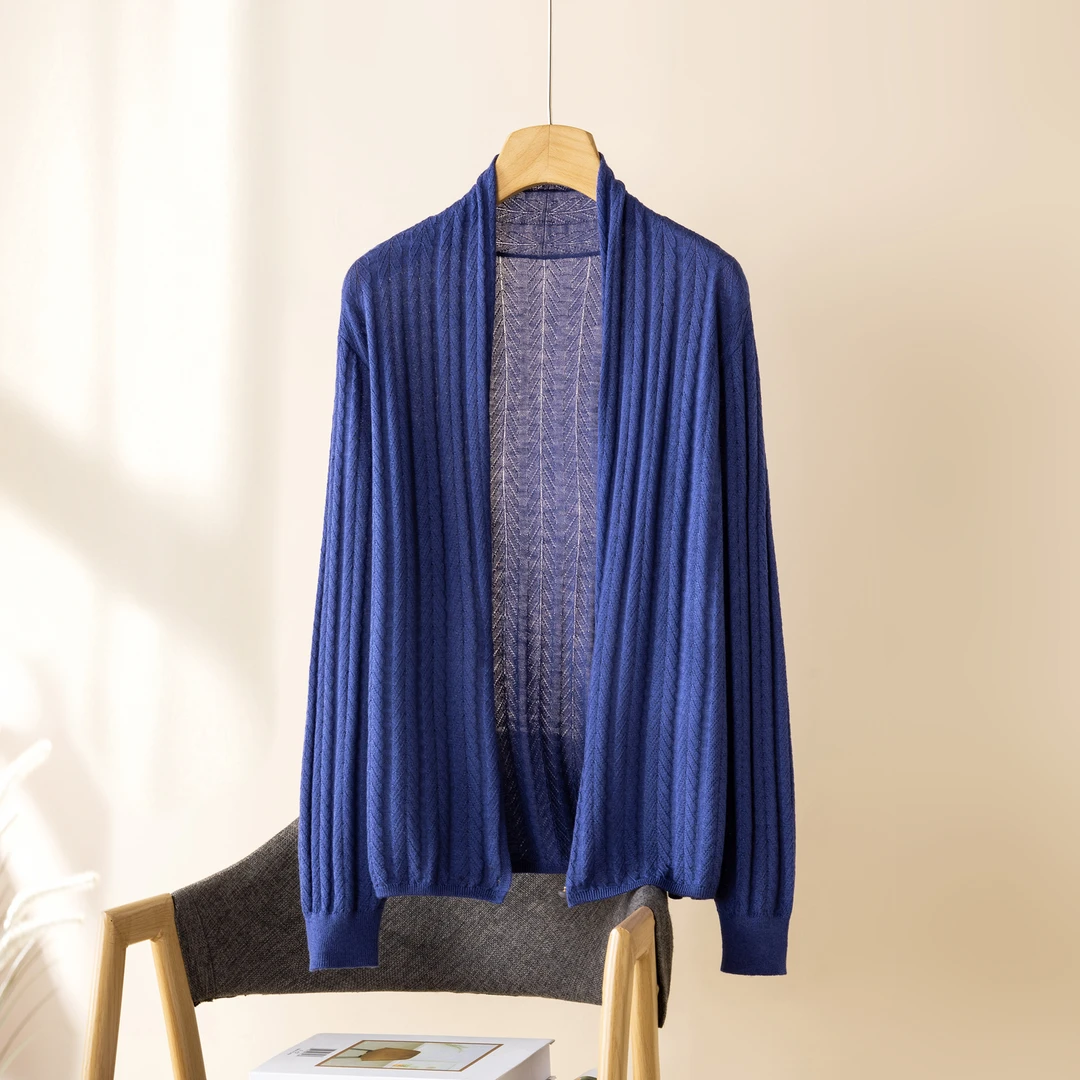 【真丝羊绒】原创高货！数兰朵桑蚕丝开衫设计师春夏空调衫柔软透气