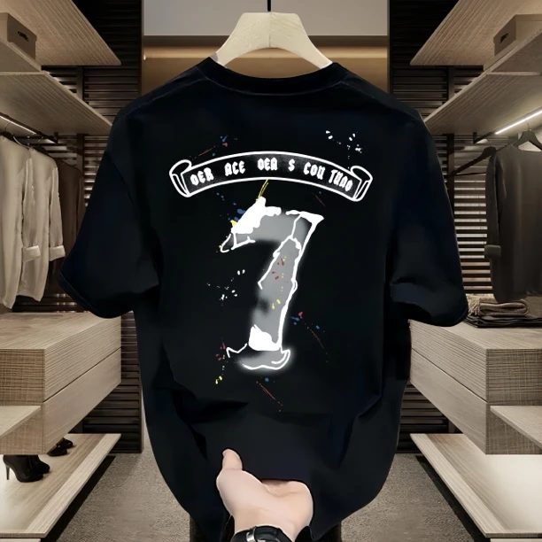 网红潮牌男士纯棉短袖t恤男圆领上衣印花美式高街潮流休闲ins夏季