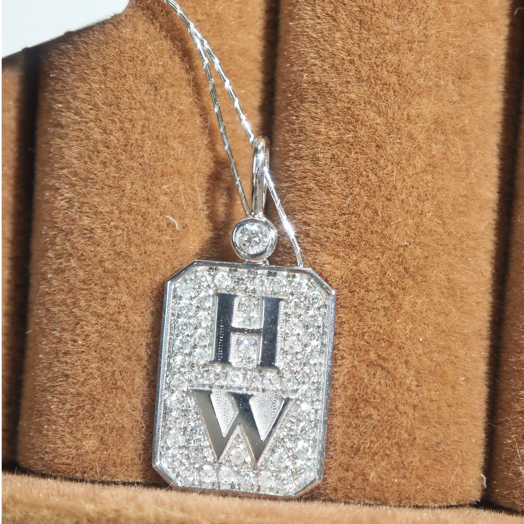 【N·5高定珠宝】 重金版 HW方牌吊坠（不含链） ZSDZ001229