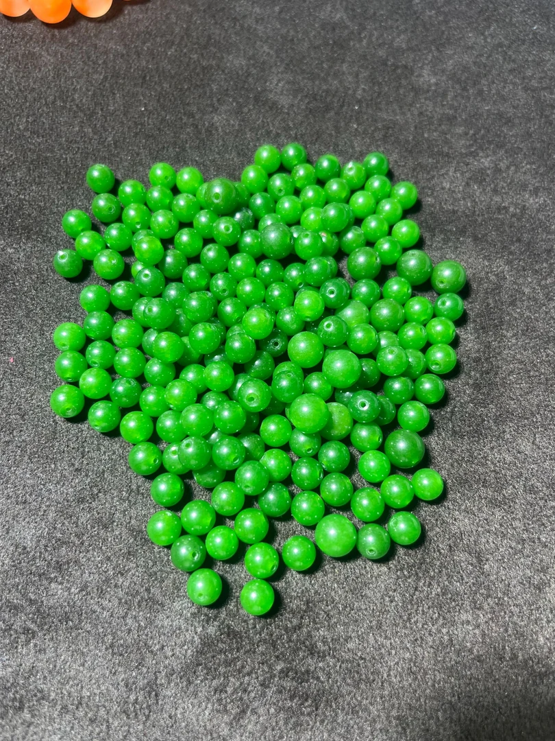 【杨绿】【5颗】10mm新疆料DIY新疆料杨绿珠子编织手工串饰品圆珠