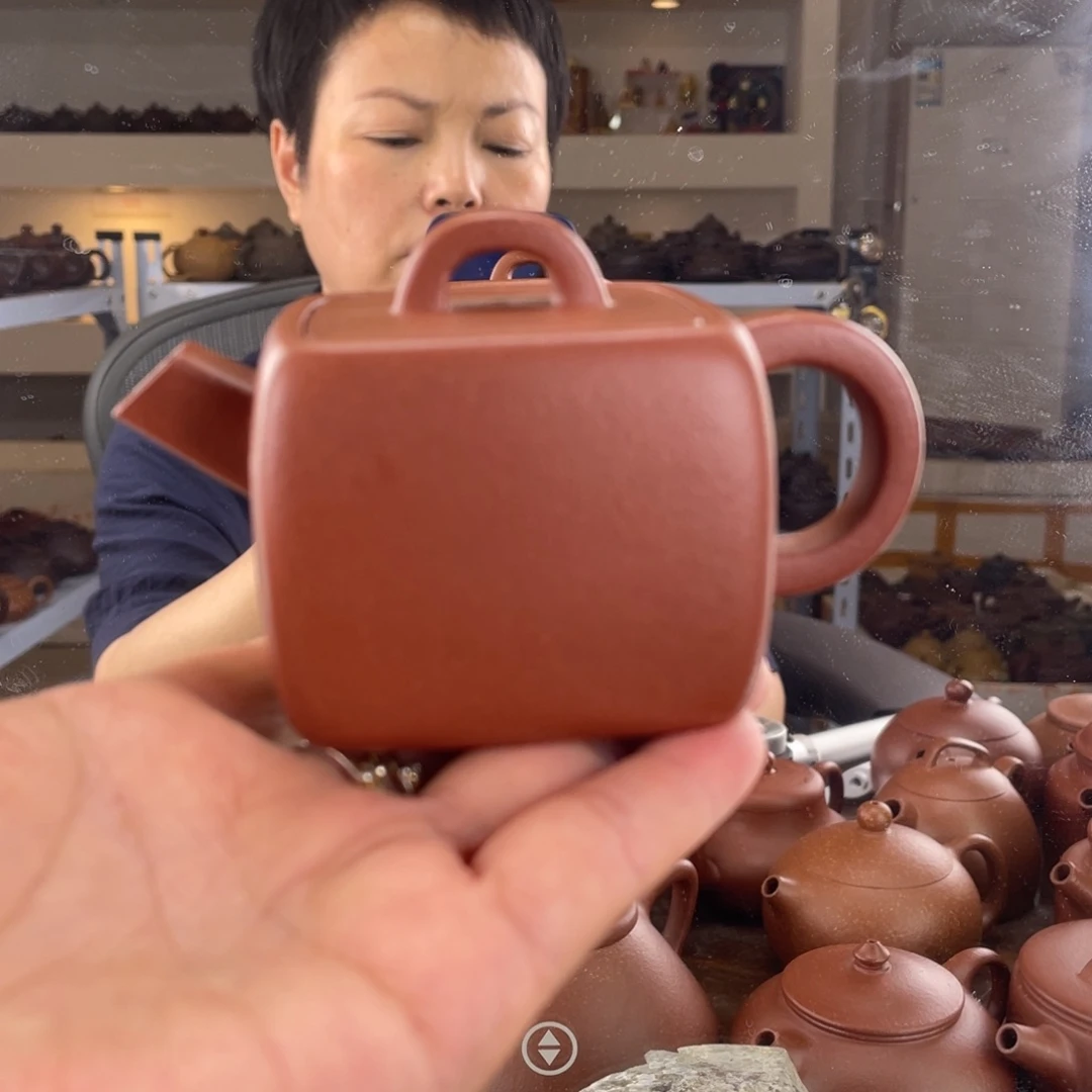 紫砂茶壶陶都路挑纯红降坡方兮140cc