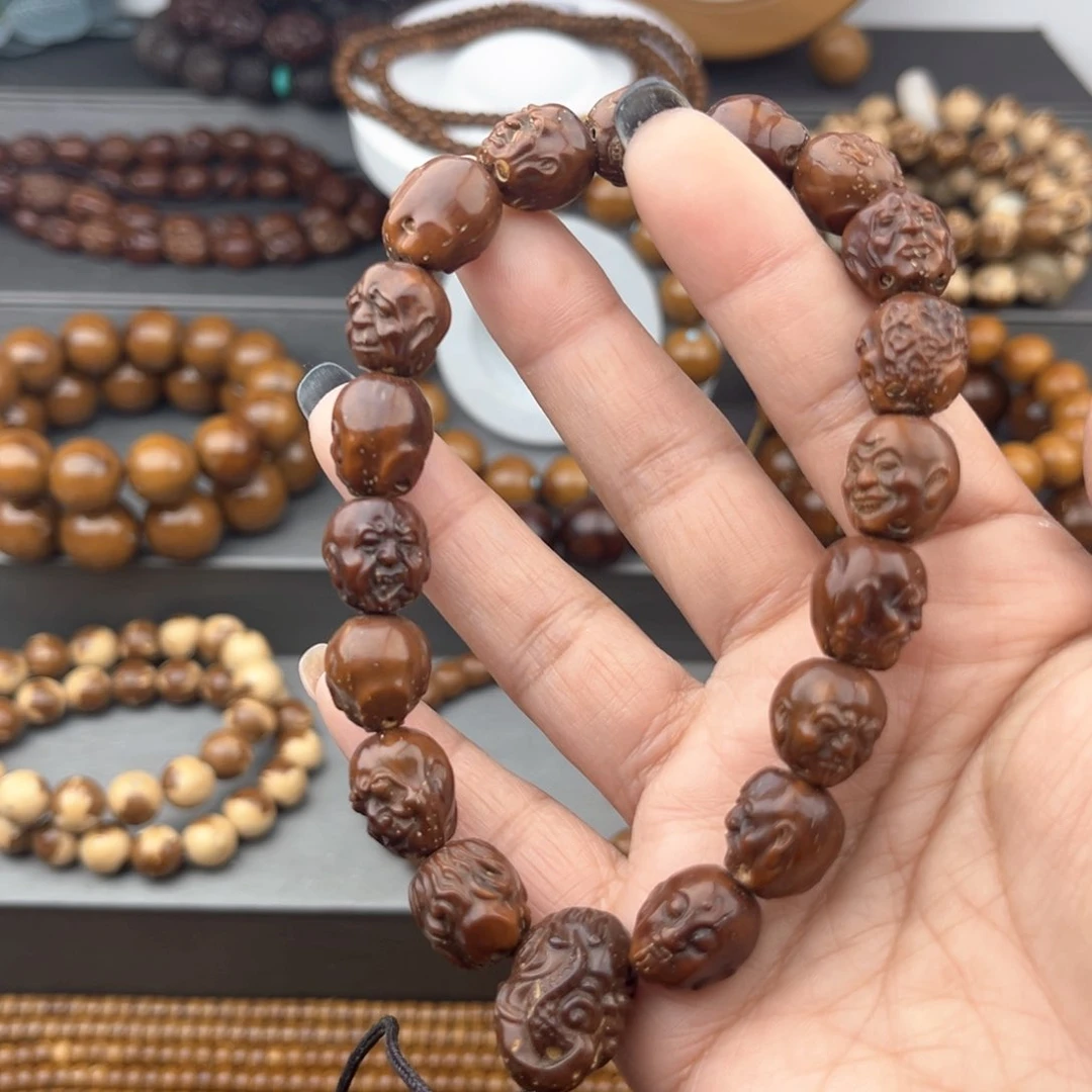 紫金鼠手串半实心雕刻十八罗汉12