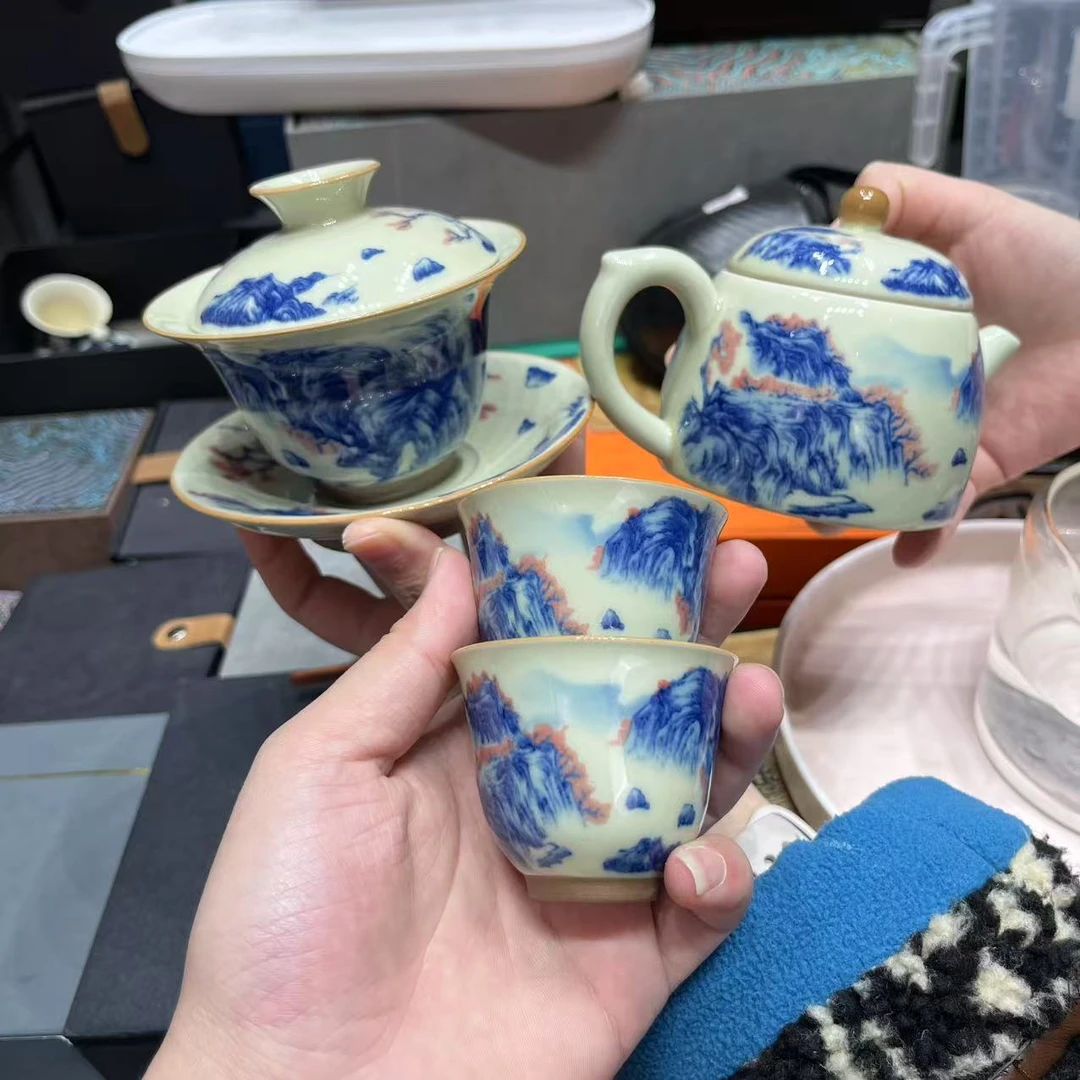 江山可染茶壶盖碗套组  MC014