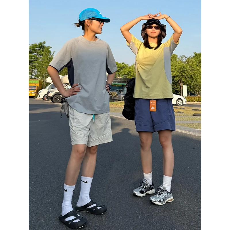 多巴胺速干运动短裤男款夏季轻薄透气户外沙滩裤子山系情侣五分裤