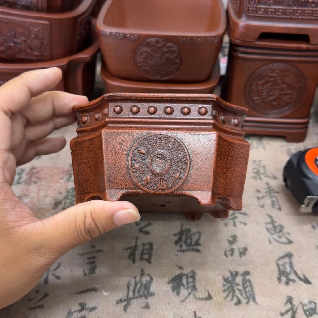 紫砂花盆10.5x6内经紫砂花盆