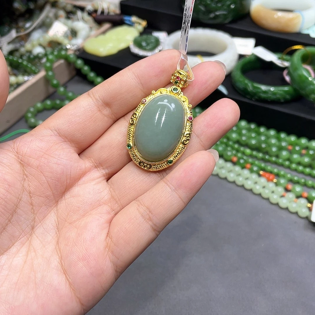 和田玉手镯59圈口37未镶嵌