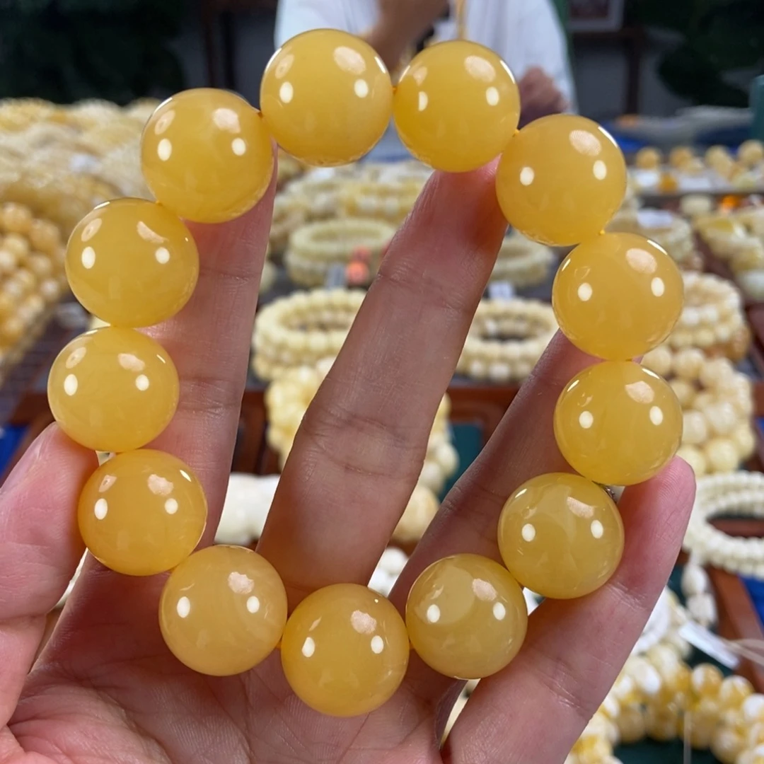 未镶嵌琥珀珠宝奇石18同料圆珠43.3