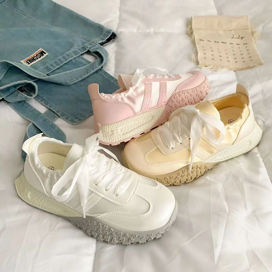 A6003 夏季新款德训鞋女厚底增高小白鞋女休闲百搭运动鞋女阿甘鞋