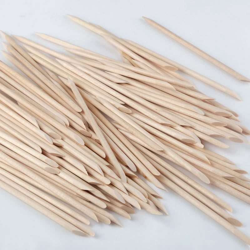 美甲100根橘木棒榉木点钻木棒11.4cm穿戴甲工具包多功能清洁小棒