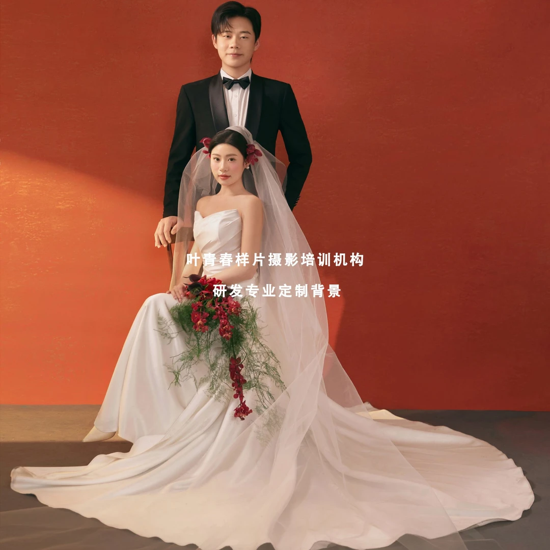 叶青春老师同款复古红肌理油画布细颗粒宣绒布背景