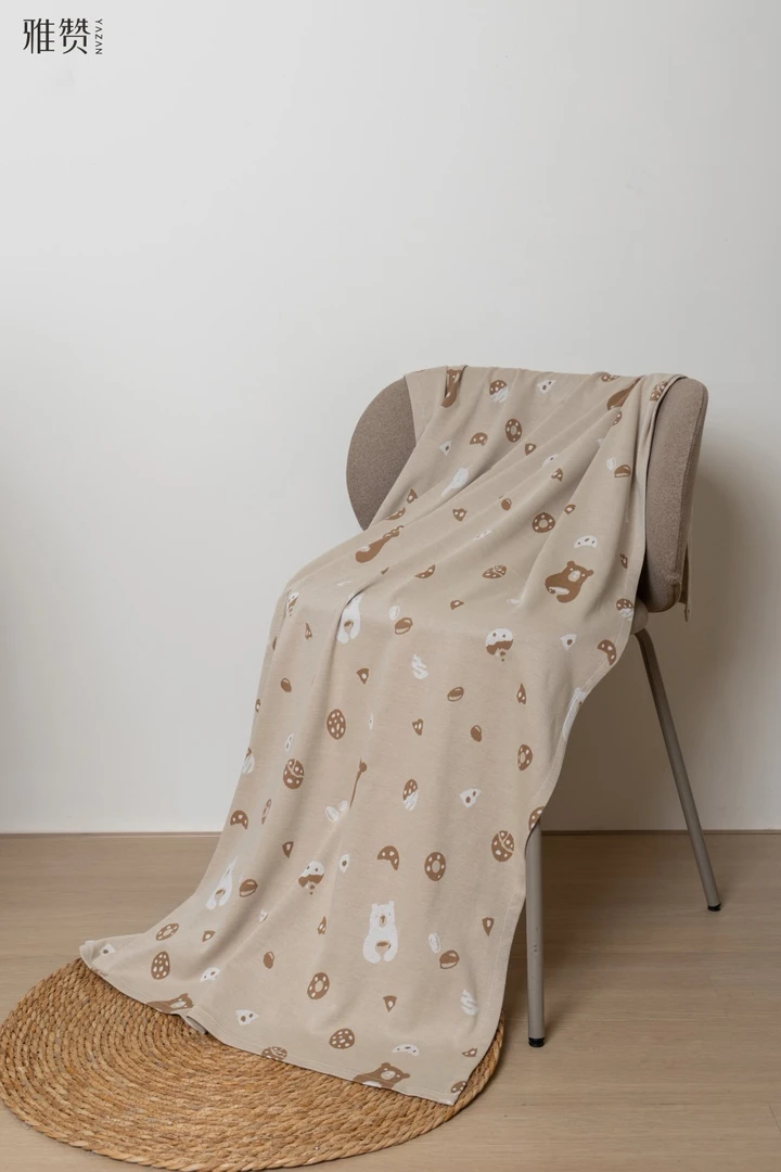 雅赞针织棉儿童床单多功能毯亲肤触感