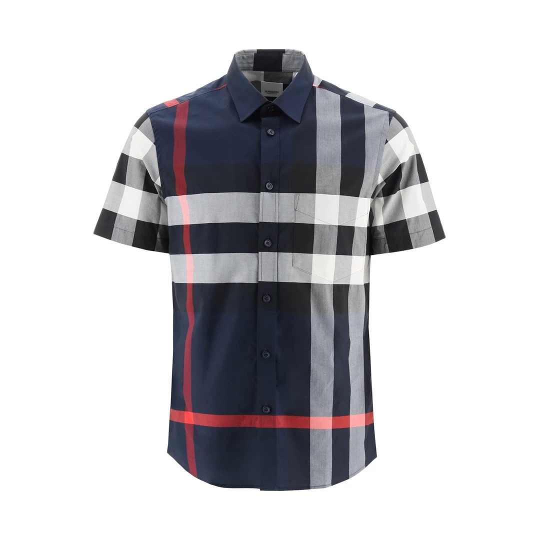 未使用 BURBERRY/博柏利 格纹衬衫 海军蓝