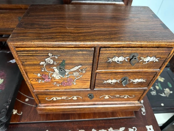 花梨木螺钿镶嵌斗柜收纳柜