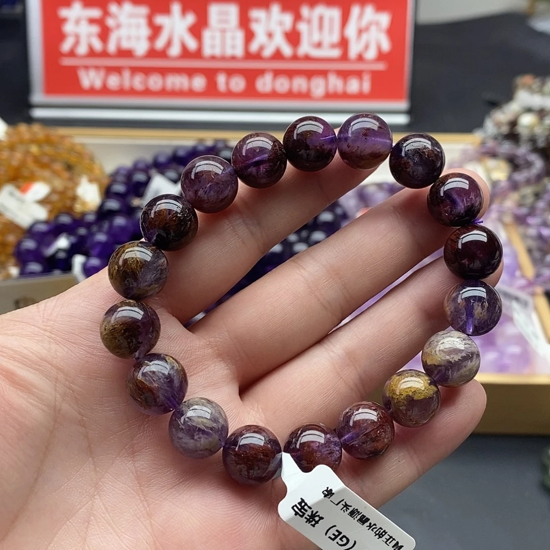 未镶嵌手链水晶紫钛幽灵11+